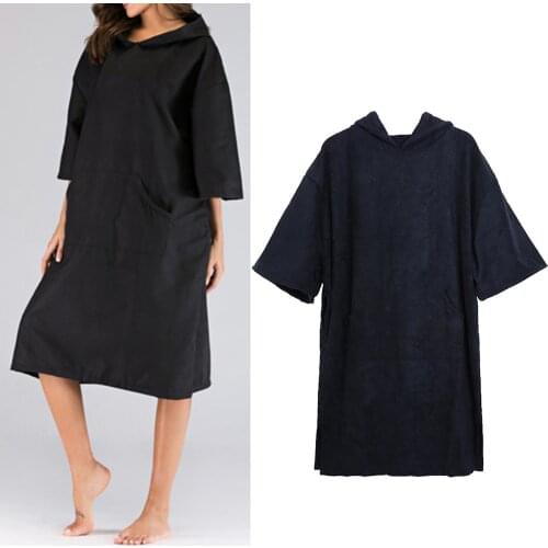 110x78CM Beach Surf Poncho Long Sleeve Surf Beach Hooded Bathrobe for Adult Kids Swimming Outdoor Sports Poncho