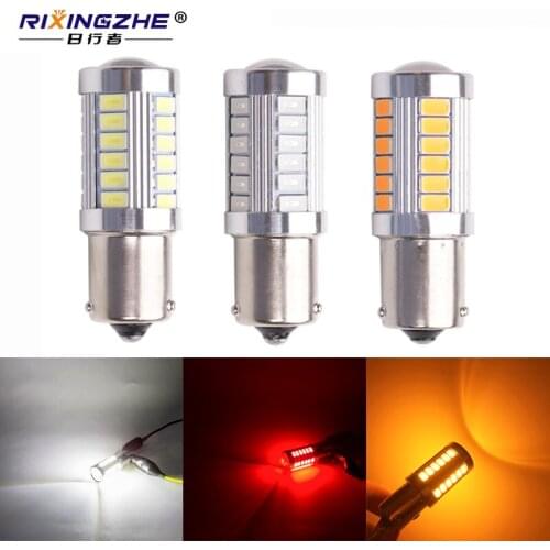2pcs 1156 py21w led BA15S BAU15S amber 5630 33SMD Car Turn Signal Lights Brake Lights auto Reverse Lamp Daytime Running Light