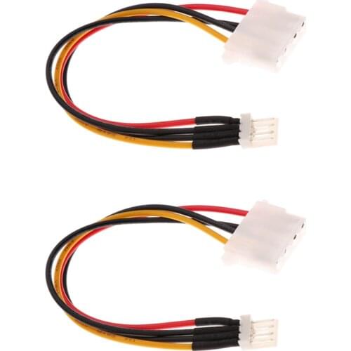 2Pcs Power Supply Cable Floppy Drive Cord 4 Pin Male Floppy to Large 4 Pin