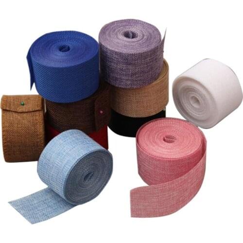 20 Meters 5cm Christmas Wedding Flower Decoration Ribbon DIY Handmade Linen Roll Imitation Linen Ribbon DIY Craft Supplies