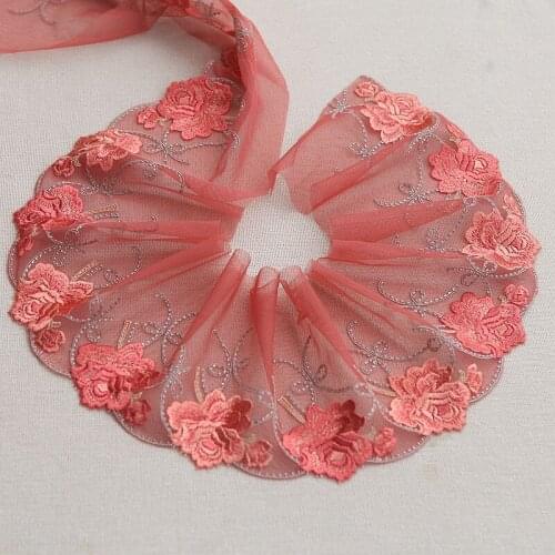 5Color 2Yards/Lot High Quality Embroidery Lace Fabric Mesh Lace Ribbon Tulle Guipure Cord Lace Sewing DIY Cloth