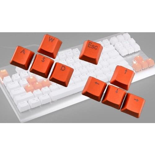 9Pcs Backlight Solid Color PBT Keycaps Replacement Mechanical Keyboard Accessory