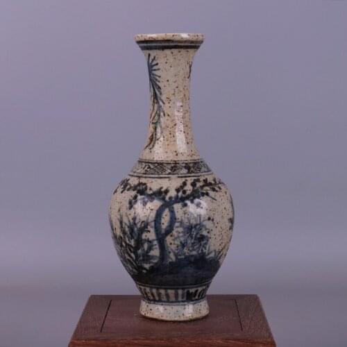 Ming Dynasty Blue And White Glaze Chrysanthemum Pattern Antique Vase For Collection