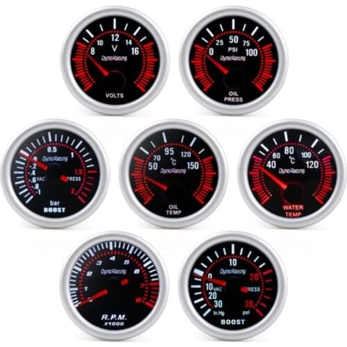 Dynoracing Water Temp Oil Temp Oil 2"52mm Car Digital Turbo Boost Gauge PSI BAR Pressure Gauge Voltmeter EGT Tachometer RPM