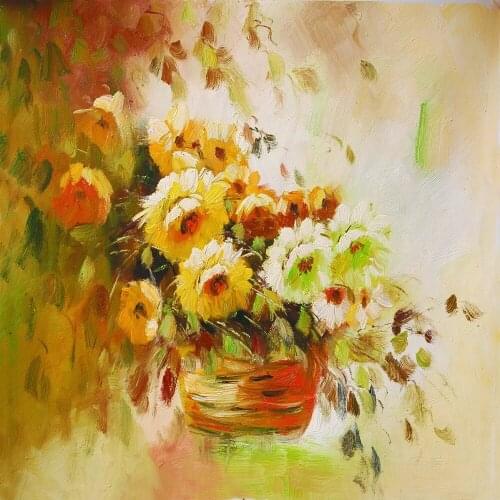 Frameless Flower Painting for Kitchen Wall Decor Handpainted Canvas Wall Art Paintings Still Life Fine Arts Customize