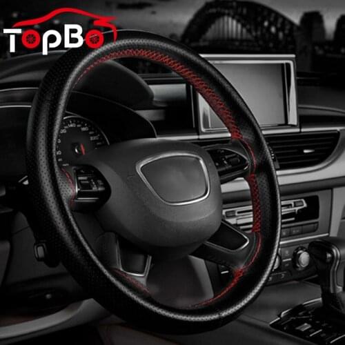 Auto Car Steering Wheel Covers Artificial Leather Texture With Needles And Thread Car Styling Covers Suite Interior Accessories