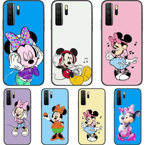 Minnie Mouse Headphone Black Soft Cover The Pooh For Huawei Nova 8 7 6 SE 5T 7i 5i 5Z 5 4 4E 3 3i 3E 2i Pro Phone Case cases