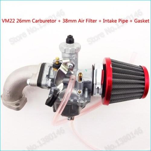 Pit Dirt Bike Mikuni 26mm Carburetor Carby VM22 Carb Manifold Intake Pipe 38mm Air Filter For Lifan YX SSR CRF50 140 125 110 cc