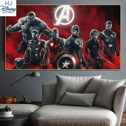 Big Size Marvel Canvas Painting Superhero Captain America Poster Prints Wall Art Picture for Kid Bedroom One Piece Decor Cuadros