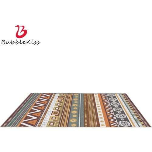Bubble Kiss Ethnic Style Retro Colorful Carpet Brown Green Geometric Pattern Rug Bedroom Decor Carpet Home Bedside Area Rugs