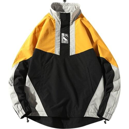 New Arrival Top Fashion Zipper Turtleneck Patchwork Brand Clothing Bomber Jacket Autumn Printing Stand Collar Loose Casual Coat