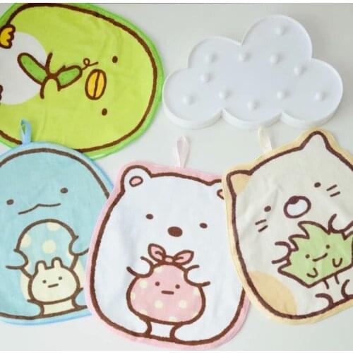 Cartoon Anime Sumikko Gurashi Corner Bio Square Bath Towel Cotton Hangable Hand Dry Soft Towel Kids Handkerchief Face Washcloth