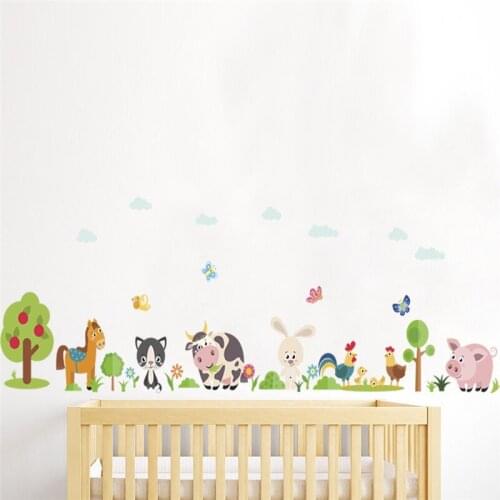 Forest Animals butterfly owl pig bird Wall Sticker For Kids Rooms Wall Decal Mural Window Home Decor living room bedroom decor