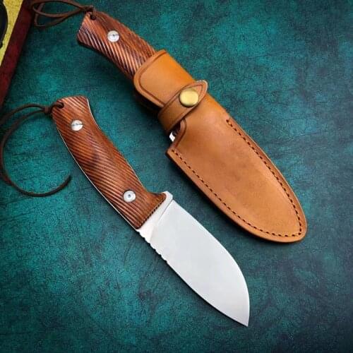 High Hardness DC53 blade Santos Wood Handle Fixed Blade knife Straight Knives Tactical Hunting Camping high quality EDC tool