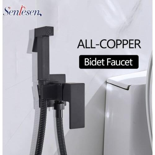 Senlesen Matte Black Bathroom Bidet Faucet Brass Sprayer Nozzle Hot and Cold Mixer Tap Para Cleaning Black/Chrome/Golden