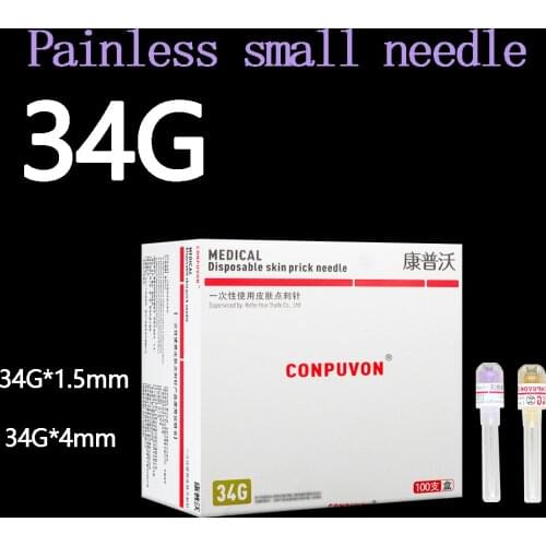 34G Medical Disposable Pricking Needle Cosmetic Micro Adjustment Operation Water Light Needle Syringe Small Needle