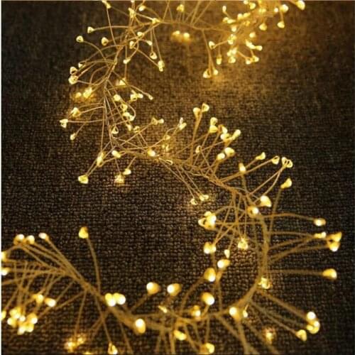 Copper Wire LED String Lights Firecracker Fairy Garland Lights Battery Operated For Christmas Wreath Decorations Wedding Party