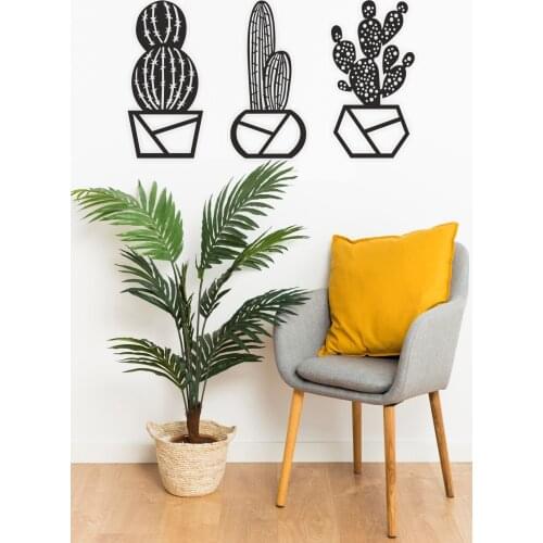 Set of 3 Cactus Wooden laser cut wall decoration handcrafted change your loved ones' homes and offices