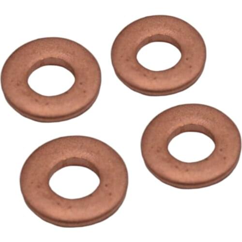 4 Pcs 14mm Injector Copper Washer Gasket Flat Ring Seal Assortment Kit For Citroen C2/C4 Peugeot 1007/206/207/307/308/407/408