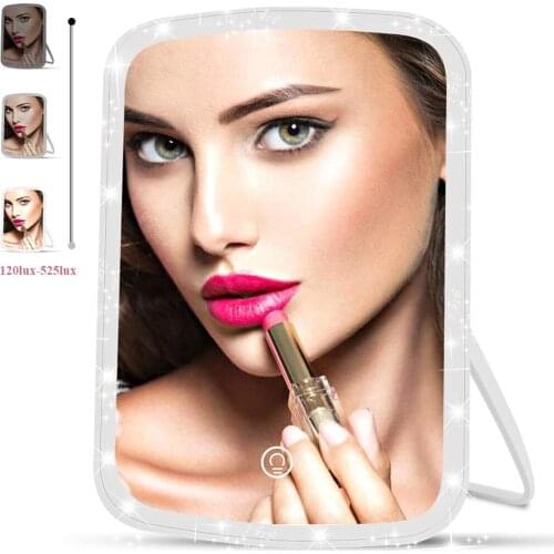 Desktop LED With Light 10 Times Magnification Makeup Mirror Touch Switch Makeup Mirror USB Charging Folding Light Makeup Mirror