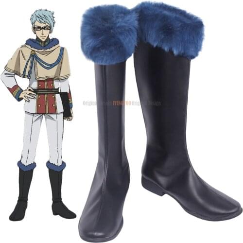 Klaus Lunettes Shoes Cosplay Black Clover Klaus Lunettes Cosplay Boots Black Shoes Custom Made Unisex Fancy Shoes