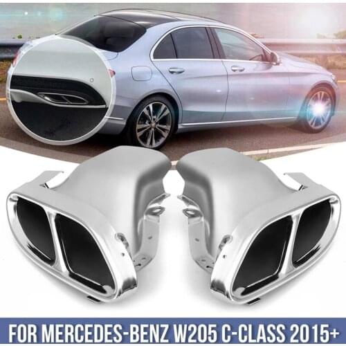 Pair Car Rear Exhaust Muffler Pipe for Mercedes Benz W205 C-Class 2015+ Car Accessories