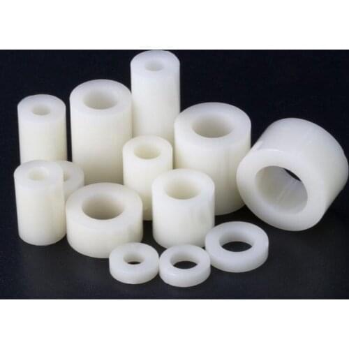 30pcs M4 ABS Nylon Round Standoff Spacer Column Tube Insulation Shim Washers Spacing Screws 7mm Outer diameter 2-10mm length