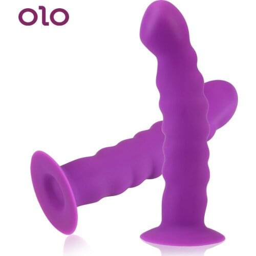 OLO Silicone Bead Dildo G-spot Vaginal Stimulator Anal Plug Prostate Massager Strong Sucker Sex Toys For Man Woman