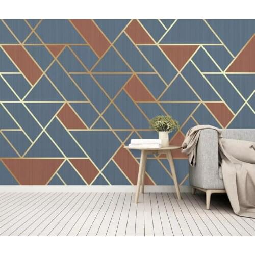Nordic 3D Wallpaper Murals Dark Blue Background Abstract Geometric Triangel Mural Canvas Print Wall Paper Roll Contact Paper