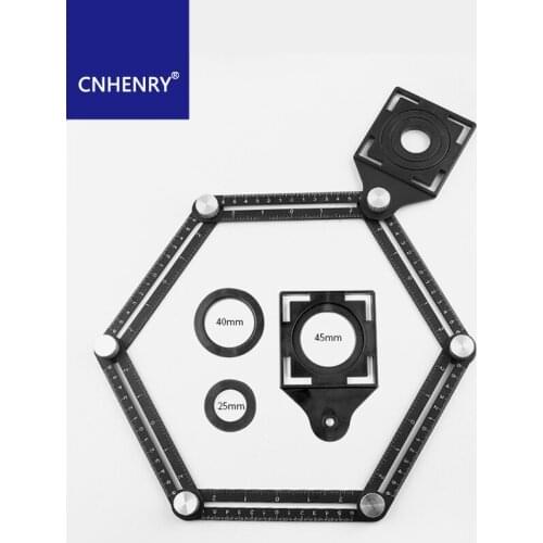 Six-Folding Ruler Tile Hole saw Locator Aluminum Alloy Mud Tile Glass Fixed Universal Hole Punch Tools Opening Locator