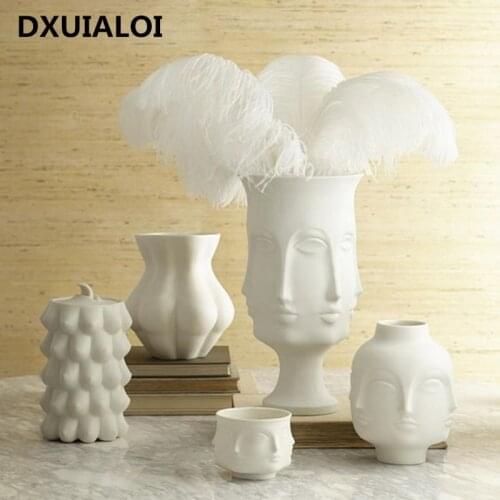 Chest Organ Vase Pure Flower Arrangement Beauty Body Container Three -dimensional Storage Pot Bottle Pure White Ceramics Craft