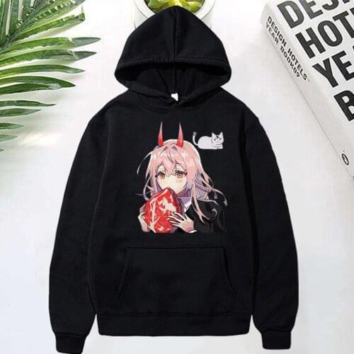 Funny Japanese Anime Chainsaw Man Power Hoodies Men Manga Unisex Hooded Sweatshirts Harajuku Streetwear Pullover Homme Tracksuit