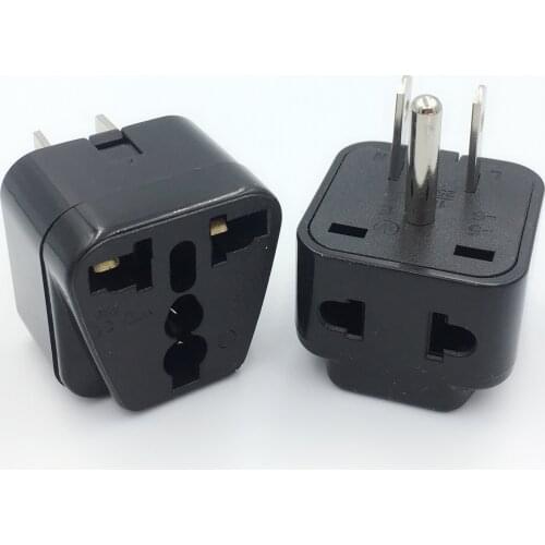 Universal european american AC Power adapter Plug USA kr AU UK EU to US Travel plug Adapter Japan Type B Black White CE copper