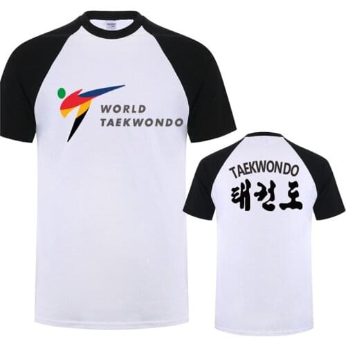 WTF World Taekwondo Federation T Shirt Tee Summer Short Sleeve Cotton O-Neck Man Tshirts Tops LH-241