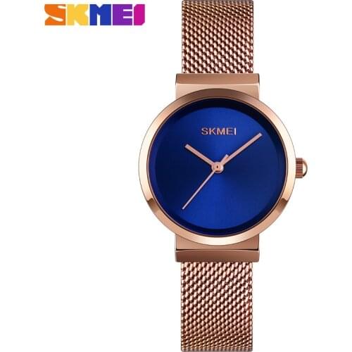 SMAEL Watch Fashion Minimalist Rose Gold Women Watches Stainless Steel Simple Waterproof Luxury Ladies Quartz Wristwatches 1595