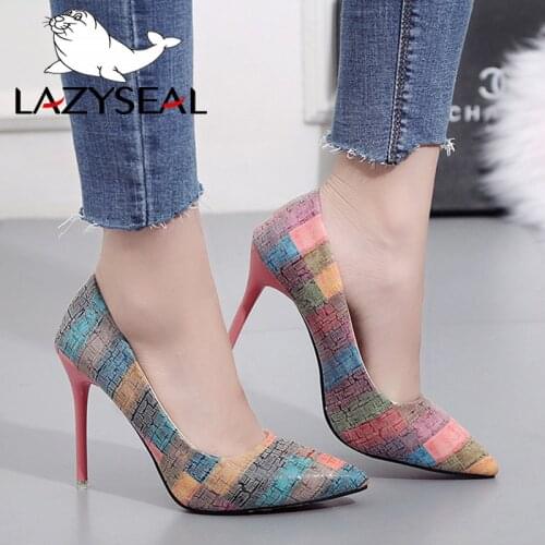 LazySeal Plus Size 34-42 Slip-On Wedge Casual Women Shoes High Heels Ladies Pumps Pointed Toe Ladies Party Wedding Mujer Zapatos