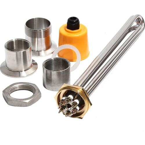 1 1/2 Inch/DN40 Electric Water Heater Element with Accessories 201SUS Tube Copper Thread Heater for Tank 3KW/4.5KW/6KW/9KW/12KW
