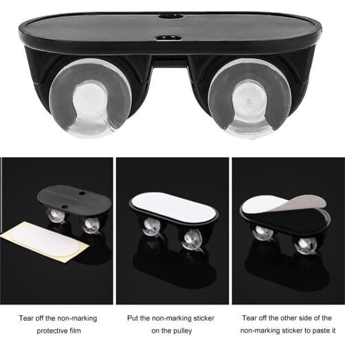 4Pcs Self Adhesive Casters Pulley Roller Noiseless Cabinet Drawer Accessories Storage Box Hardware Bed Bottom Pulley