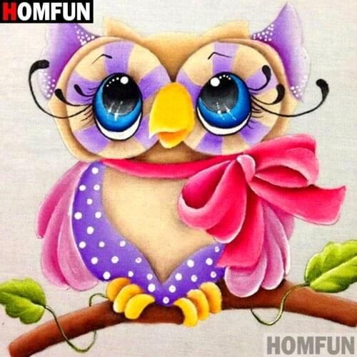 Homfun Full Square/Round Drill 5D DIY Diamond Painting "Cartoon owl" 3D Embroidery Cross Stitch Home Decor Gift A11218