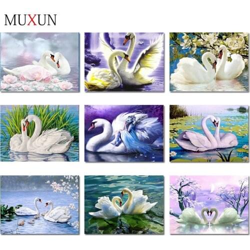 Diamond Swans Animal Full Square Diamond Painting Cross Stitch Kit Diamond Embroidery Picture Rhinestone Gift Handmake Rp104