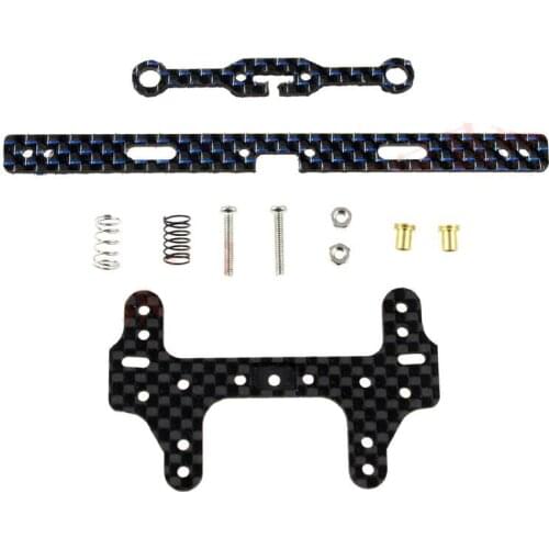 Free Shipping 1 Set Carbon Fiber Plates With Spring Suspension Parts For Tamiya Mini 4WD Racing Car Model 95007/95008