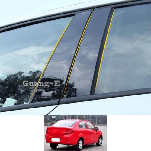 For Chevrolet Sail 2010 2011-2013 Car PC Material Pillar Post Cover Door Trim Window Piano Black Molding Sticker Plate Parts