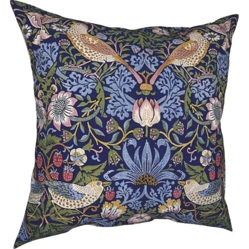 William Morris Strawberry Design Pillow Case Decoration Cushion Cover Throw Pillow for Car Polyester Double-sided Printing Print