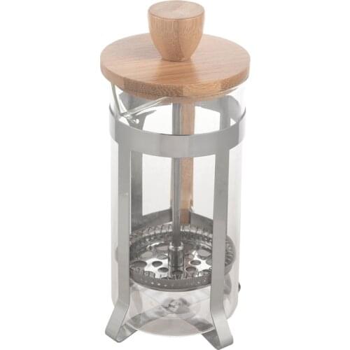 French Press Eco-Friendly Bamboo Cover Coffee Plunger Tea Maker Percolator Filter Press Coffee Kettle Pot Glass Teapot