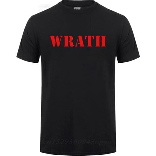 Limited WRATH Natural Selection Logo Printed T Shirt For Men Male Cotton Short Sleeve Streetwear O Neck Funny T-Shirt Tshirt