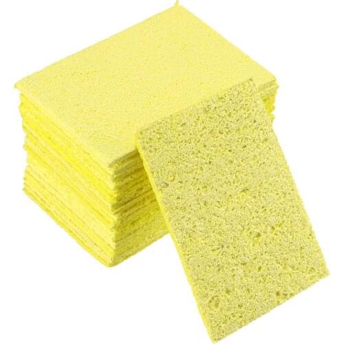 Uxcell Soldering Sponge 51x35.5x1.9mm for Iron Tips Cleaner, Rectangle Yellow 20pcs