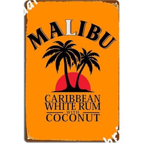 Coconut Rum While Sunset Poster Metal Plaque Pub Designing Club Bar Poster Tin Sign Poster