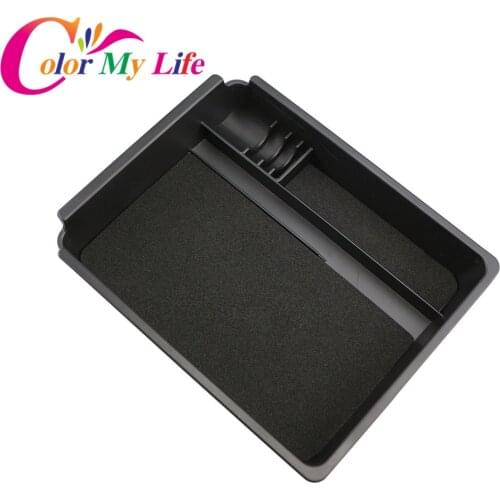 Color My Life ABS Central Armrest Storage Box Pallet Container for Volkswagen VW Tiguan 2010 2011 2012 2013 2014 2015 Parts