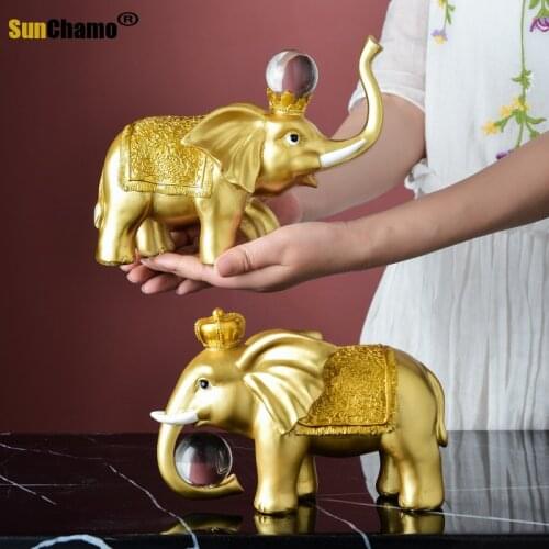 Creative Thai Resin Elephant Crafts Home Office Decoration Wine Cabinet Living Room Porch Decoration Rich Elephant