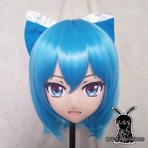 Rabbit 35) Resin Crossdress Pretty Girl 3/4 Head BJD Doll Cartoon Anime TouHou Project Cirno Cosplay Kigurumi Mask Crossdresser